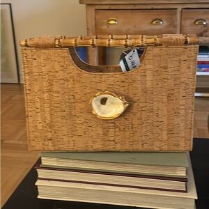 Natural Cork Purse with Bamboo Handle